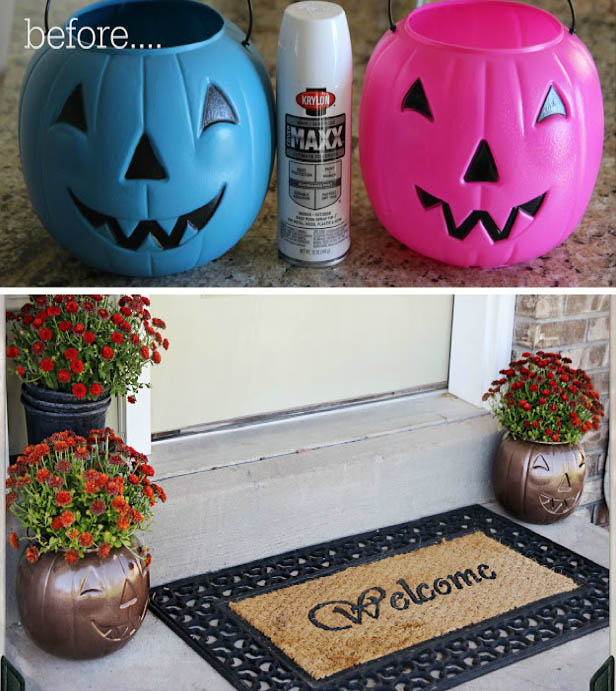 DYI Fall Decoration - Pumpkin Candy Holder Revamp