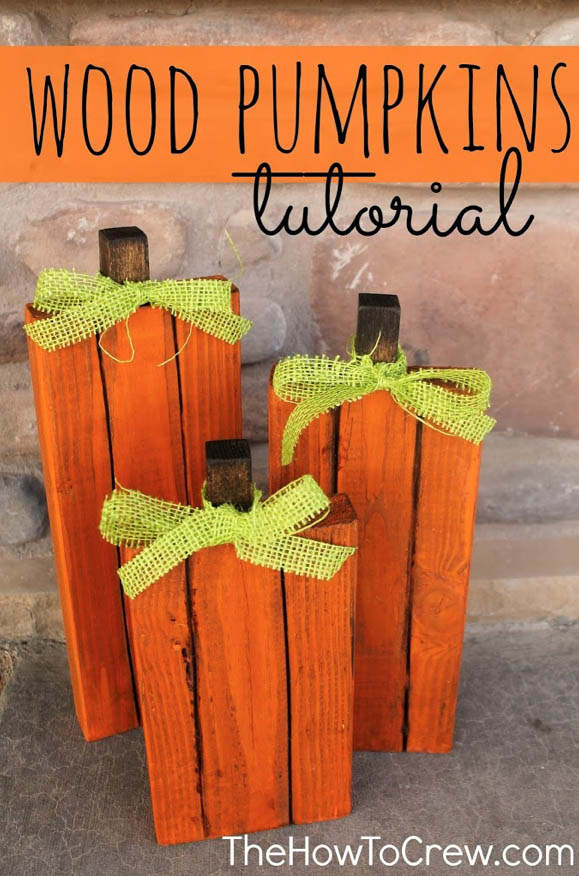 DYI Fall decorations - Wood Pumpkins Tutorials