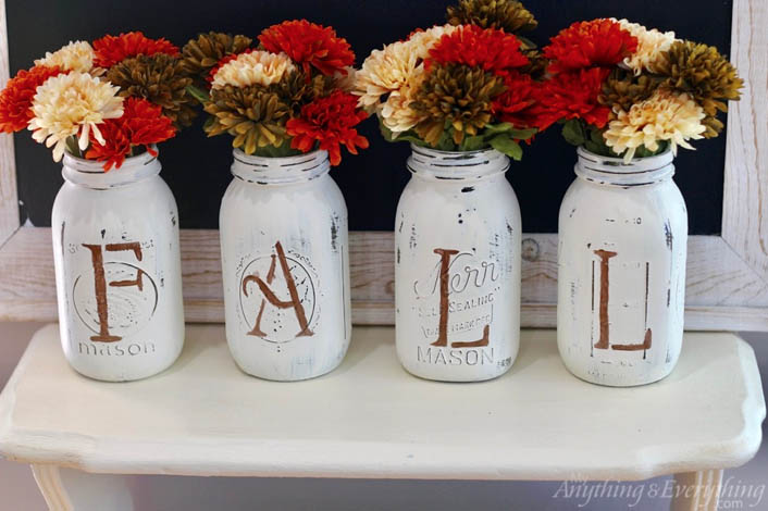 DYI Fall decorations - Fall Mason Jars