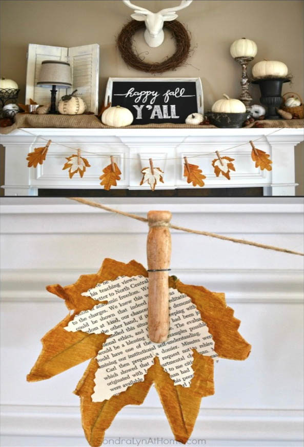 DYI Fall Decor - Leaf Garland